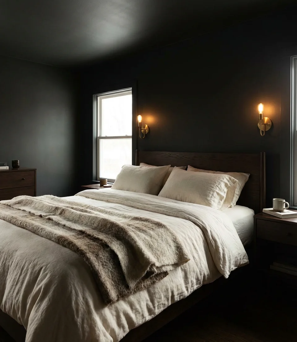 Dark Gray Cozy Cave Bedroom 1