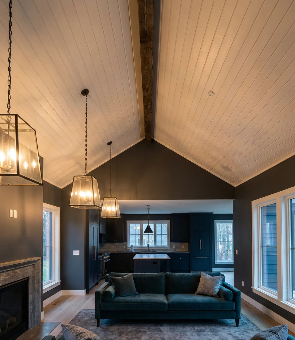 Dark and Moody Open Plan with Cathedral Ceilings 1