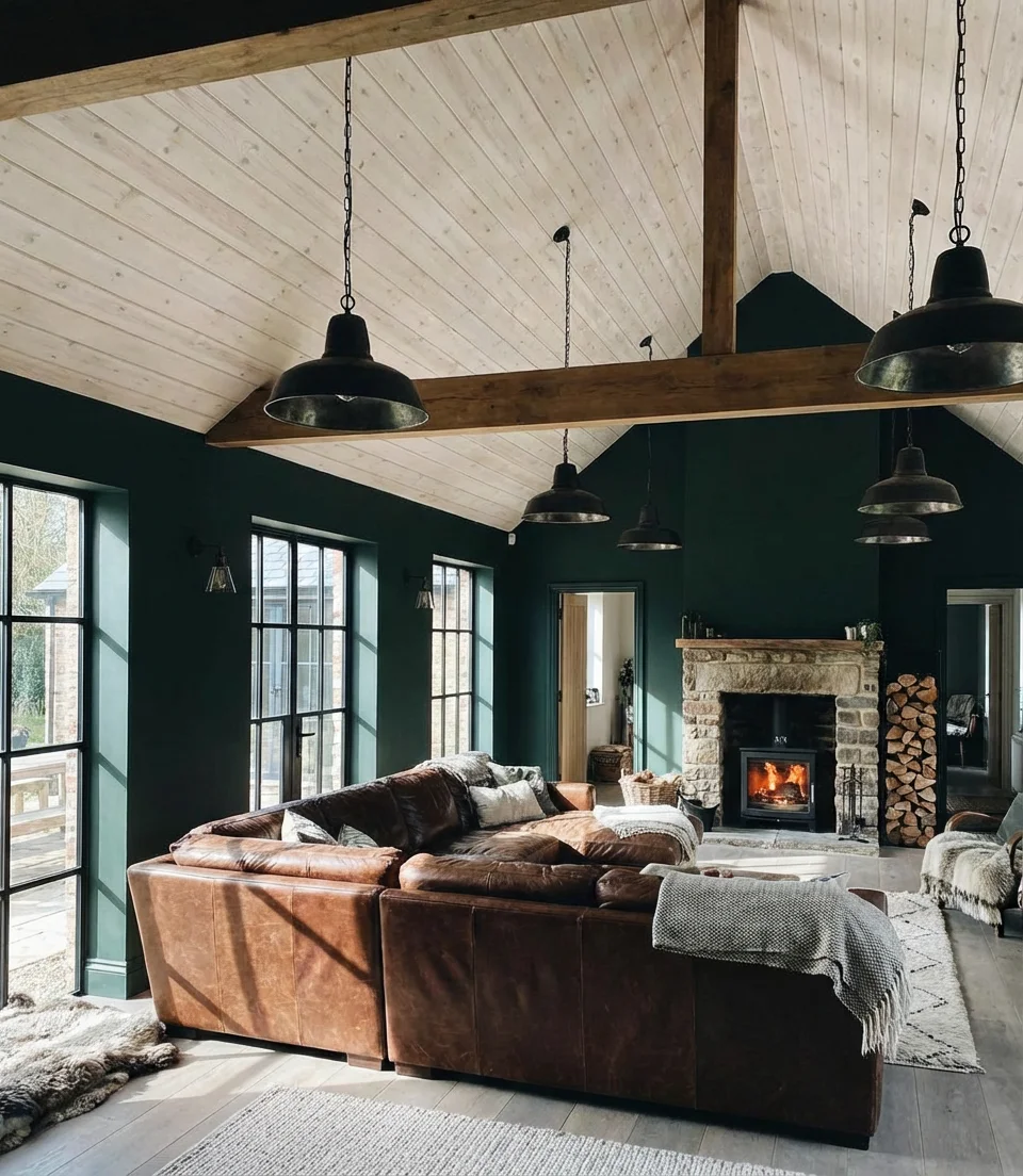 Dark and Moody Open Plan with Cathedral Ceilings 2