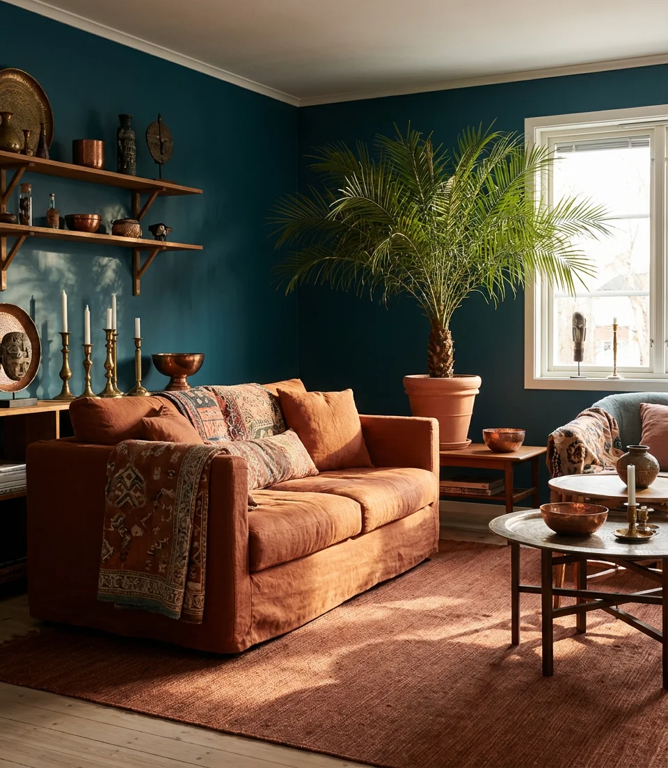 Deep Teal and Orange Eclectic Mix 1