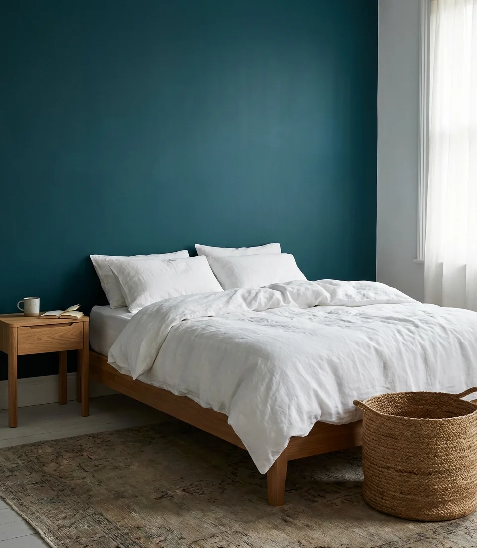 Deep Teal with Natural Wood Accents 1