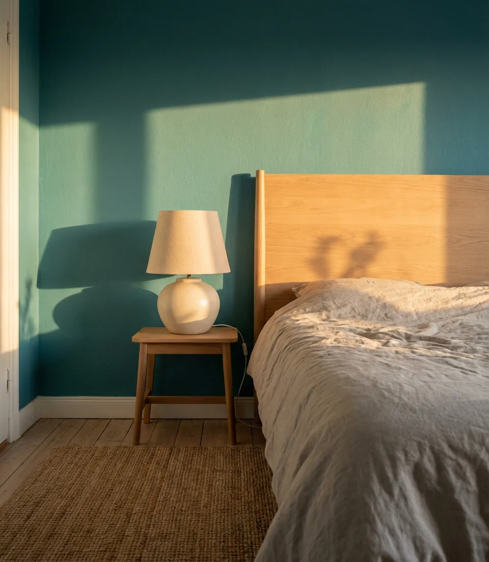 Deep Teal with Natural Wood Accents 2