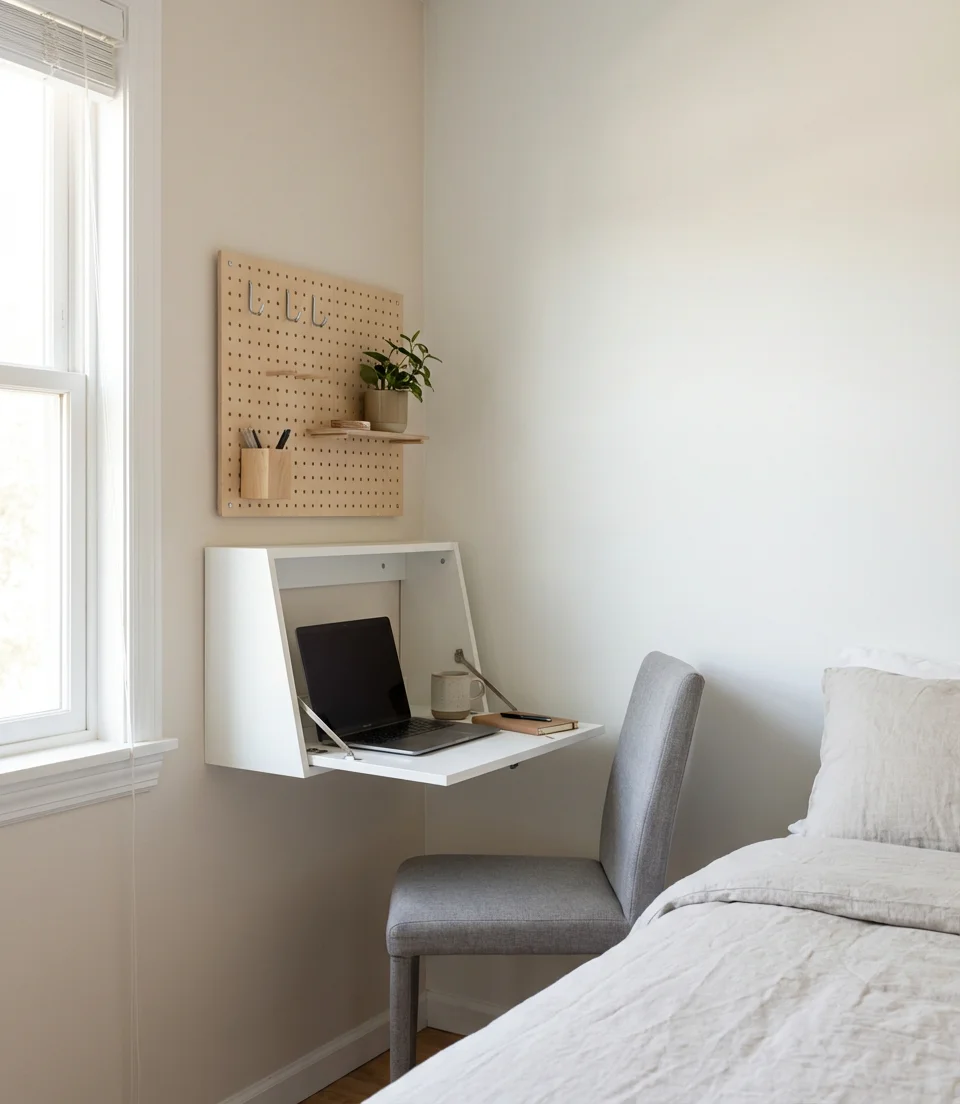Desk Nook Integrated Into Bedroom Layout 1
