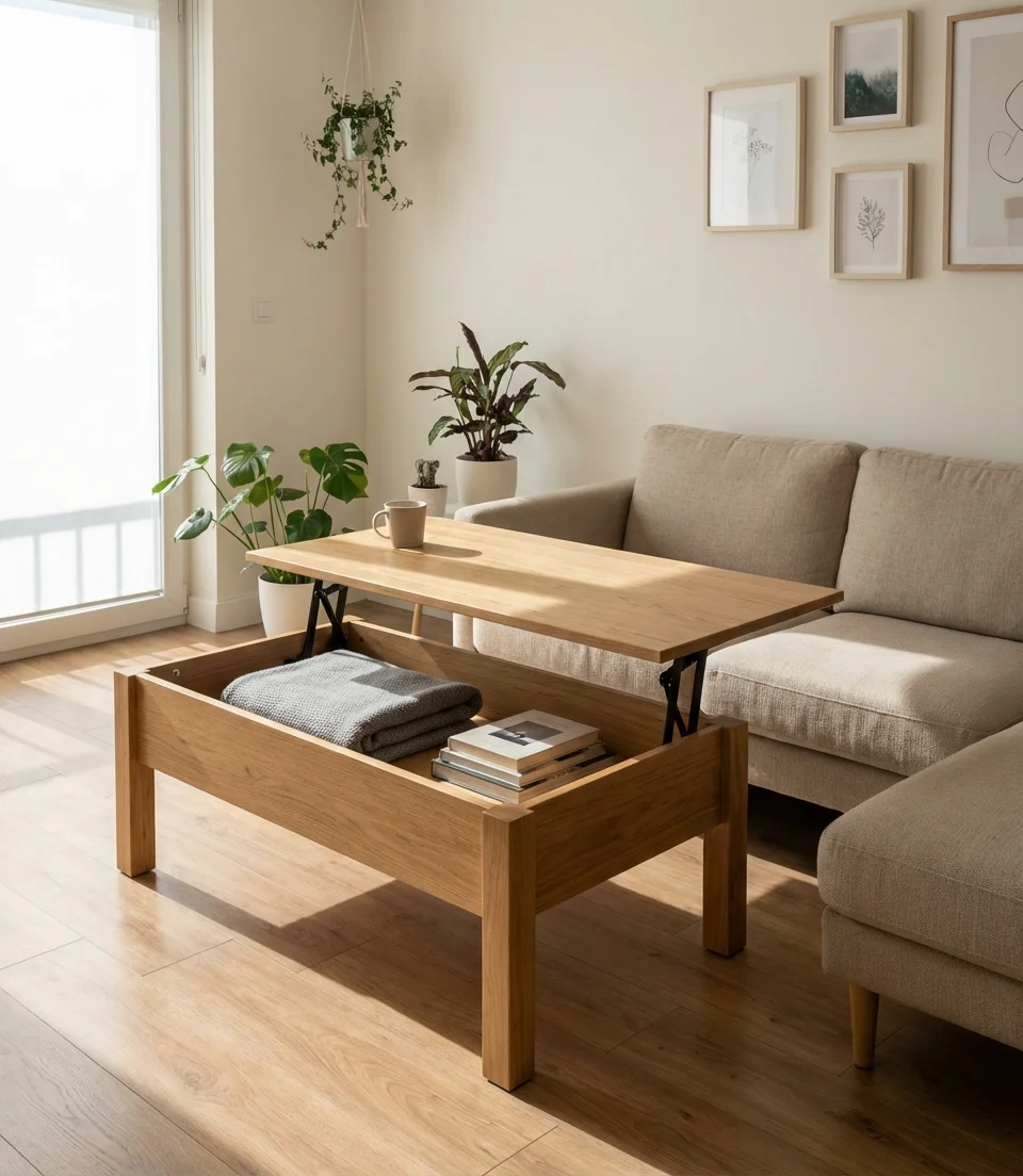 Dual-Purpose Coffee Table with Storage 2