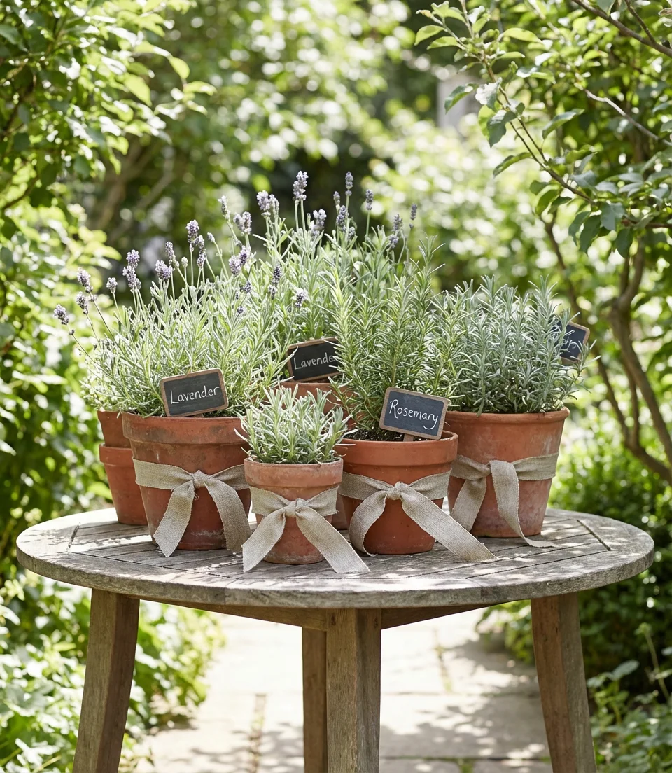 Easy Potted Herb Centerpieces 1