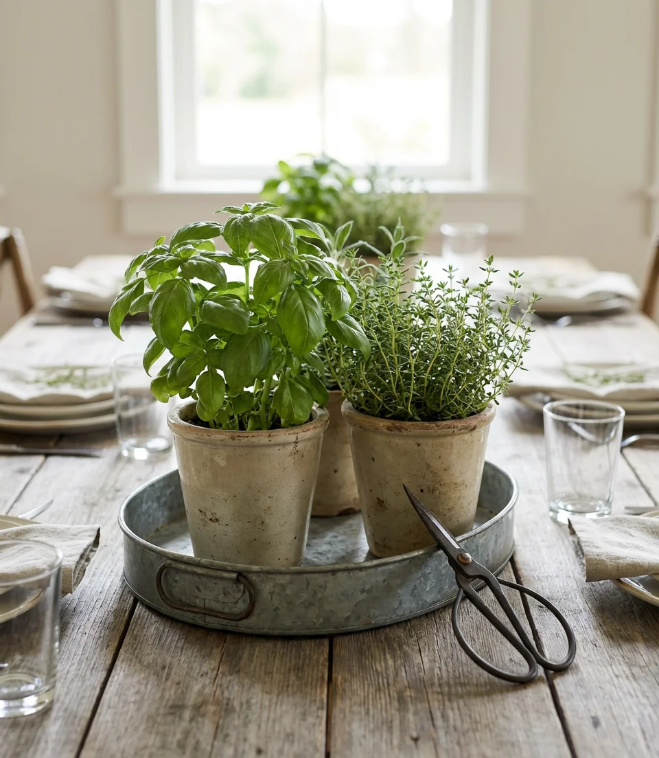 Easy Potted Herb Centerpieces 2