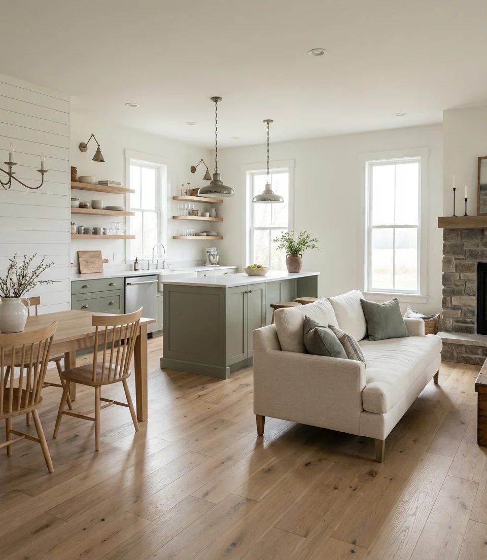 Farmhouse Paint Wall Colors for Open Spaces 1