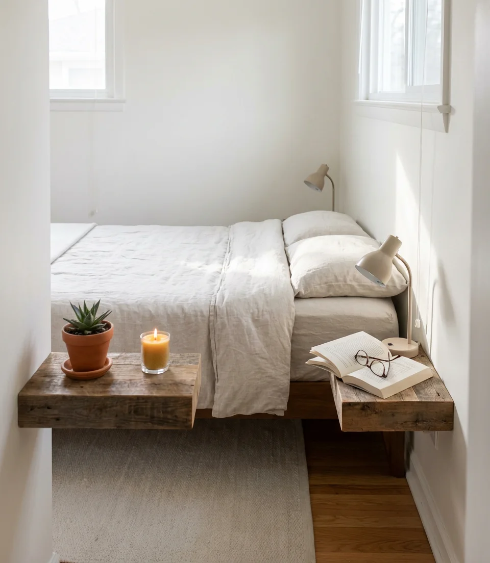 Floating Shelves as Nightstands 1