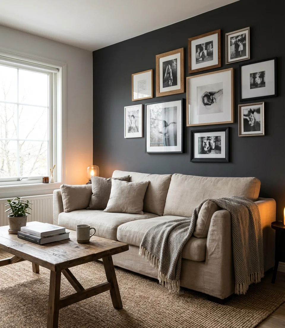 Gallery Wall on a Charcoal Gray Backdrop 2