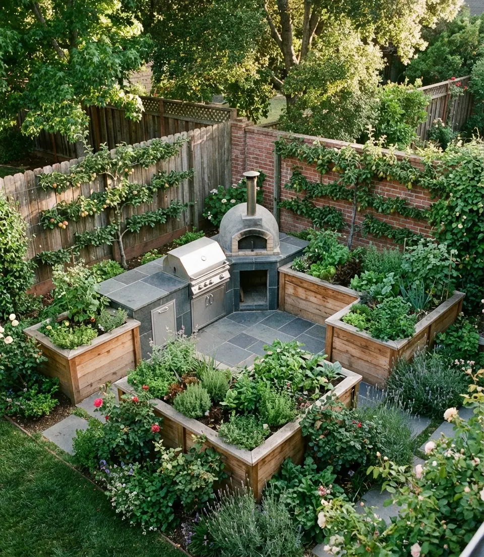 Garden Kitchen with Raised Beds 2