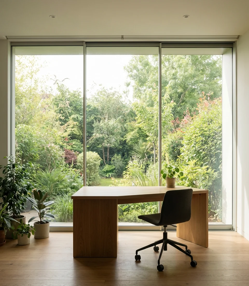 Garden View Office with Oversized Windows 1