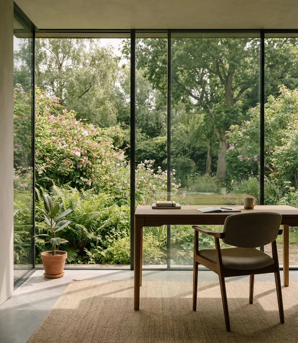 Garden View Office with Oversized Windows 2