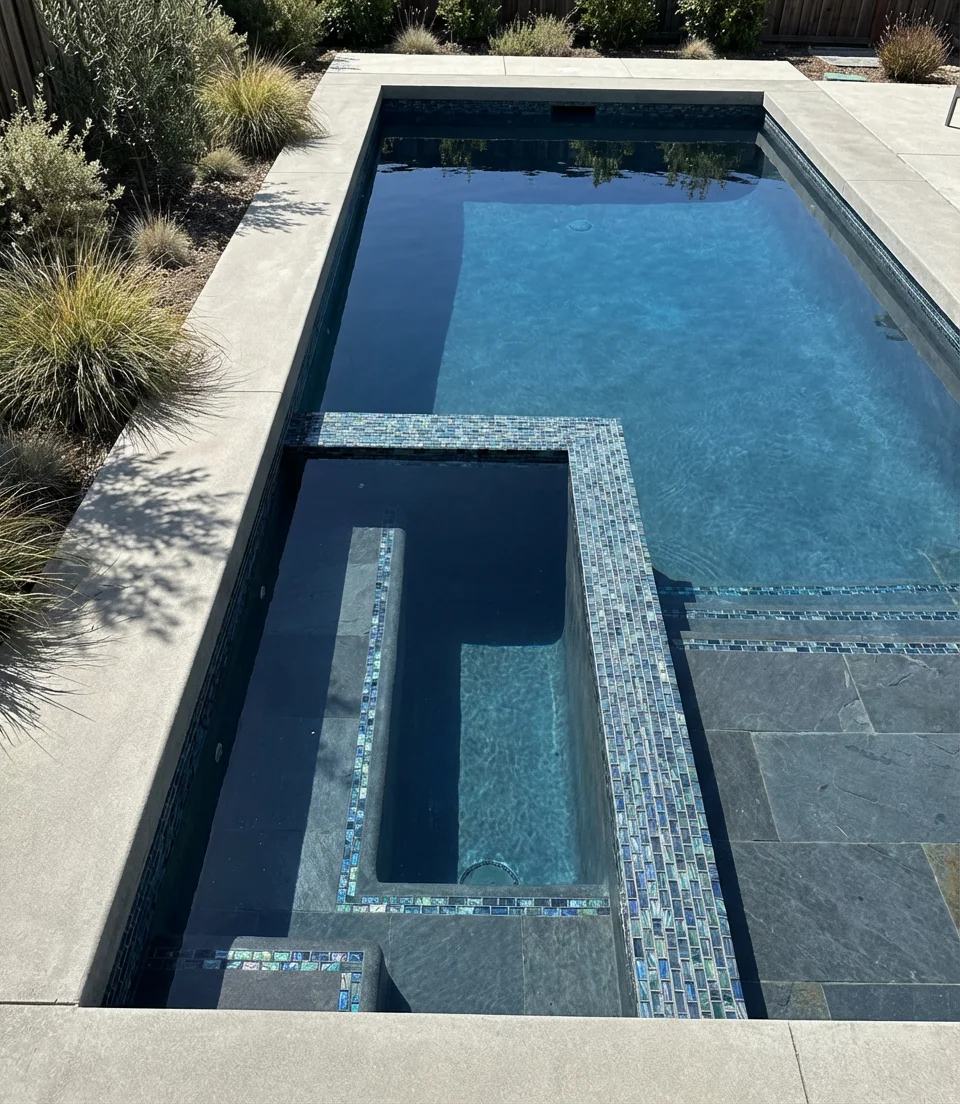Geometric Pool with Integrated Spa 1