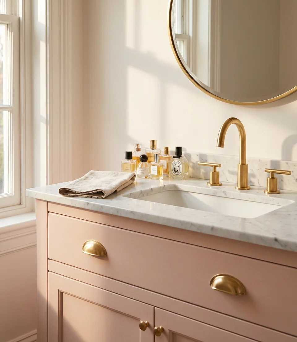 Girly Vanity with Gold Accents 1