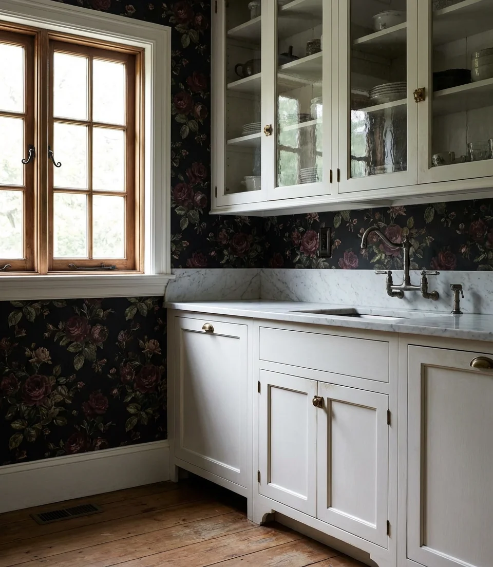 Gothic Cottagecore with Dark Floral Wallpaper 1