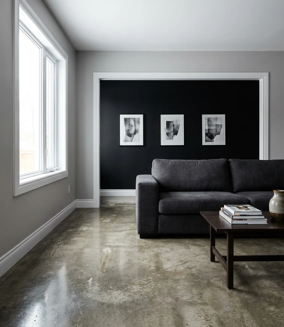 Gray Walls Meeting Black Accent 1