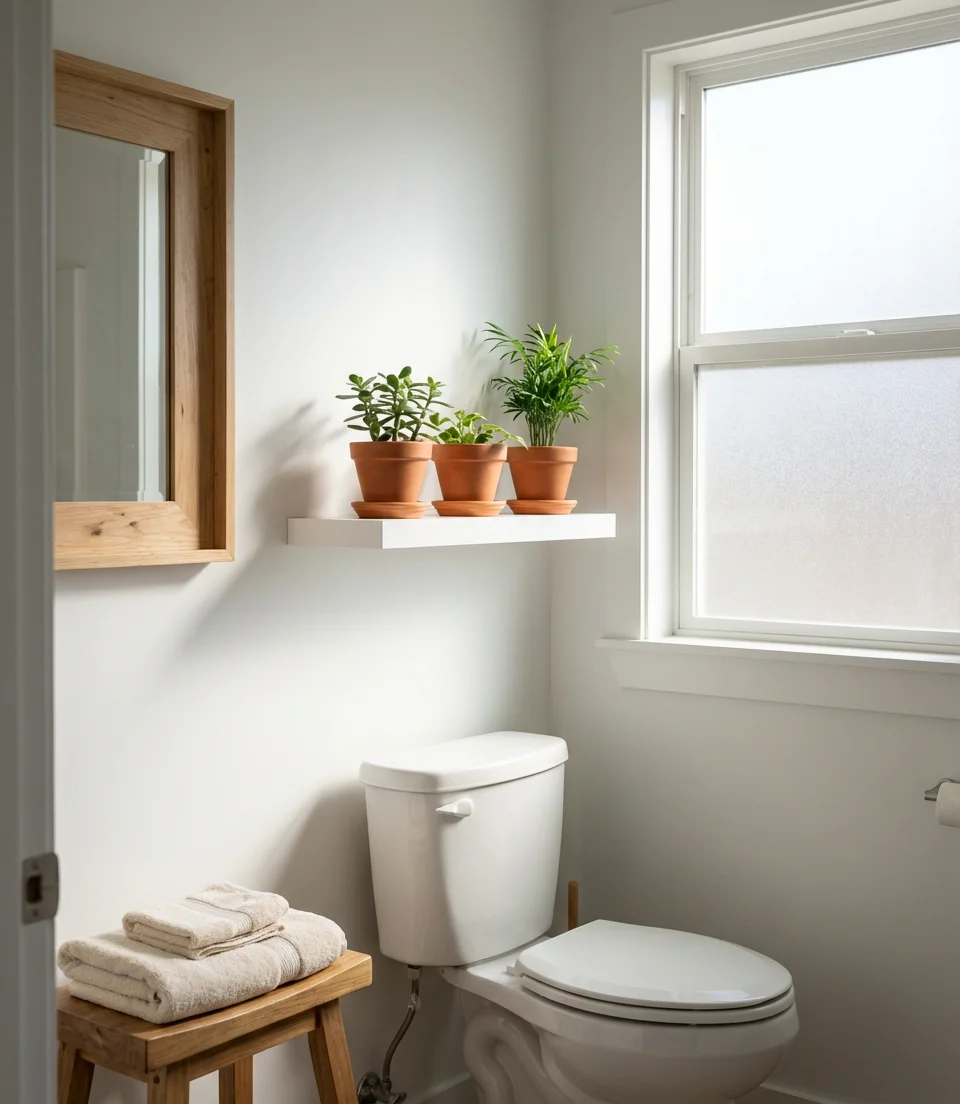 Green Plant Shelf Above the Toilet 1