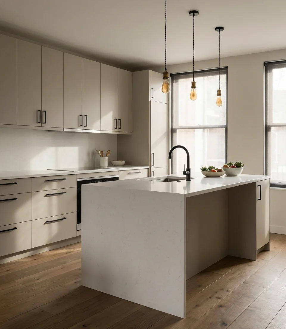 Grey Kitchen With Black Accents 1