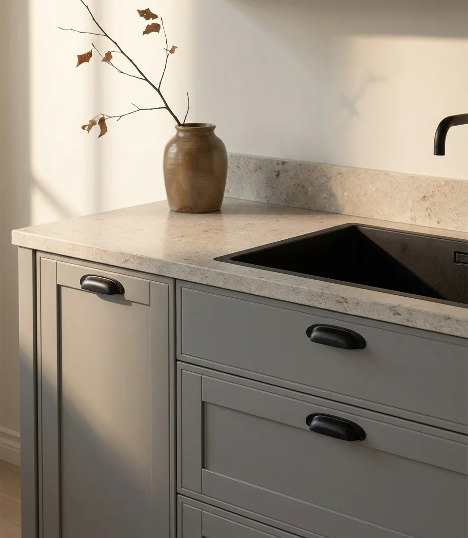 Grey Kitchen With Black Accents 2