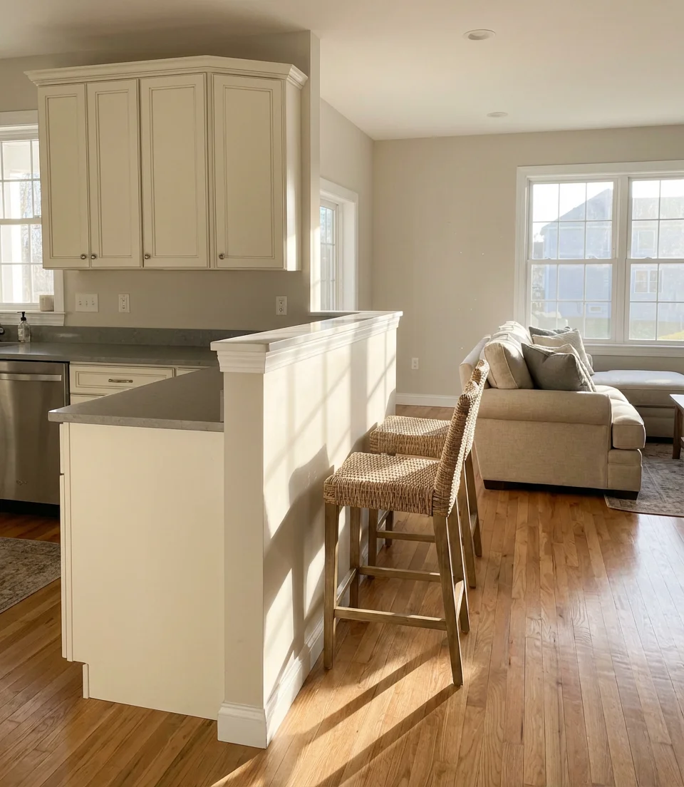 Half-Wall Open Kitchen for Subtle Division 1