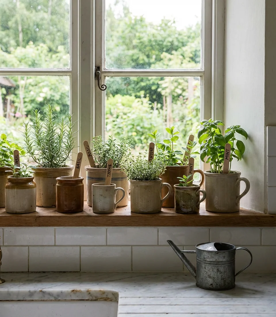 Herb Garden in Kitchen Window 2
