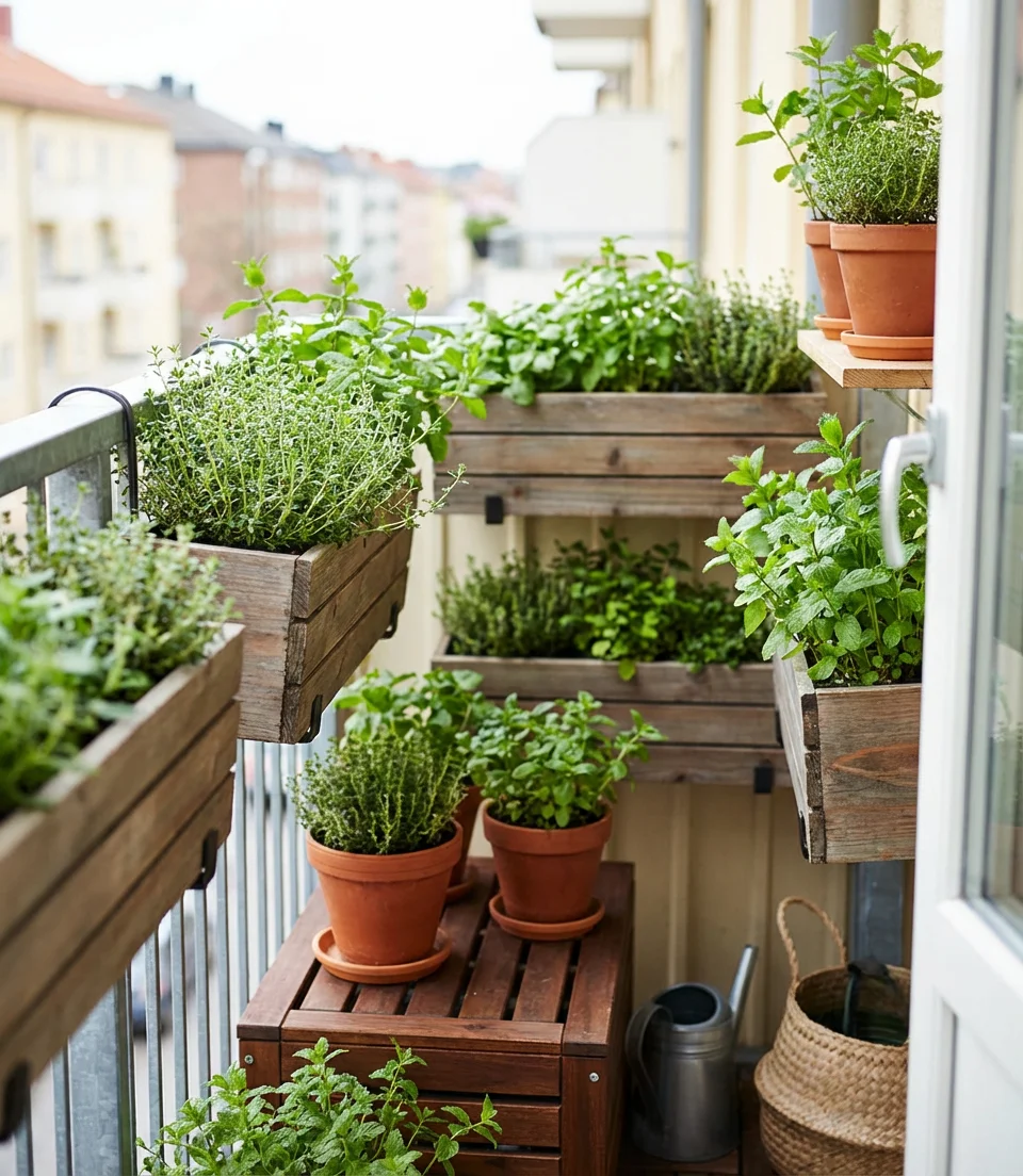 Herb Garden in Window Boxes 2