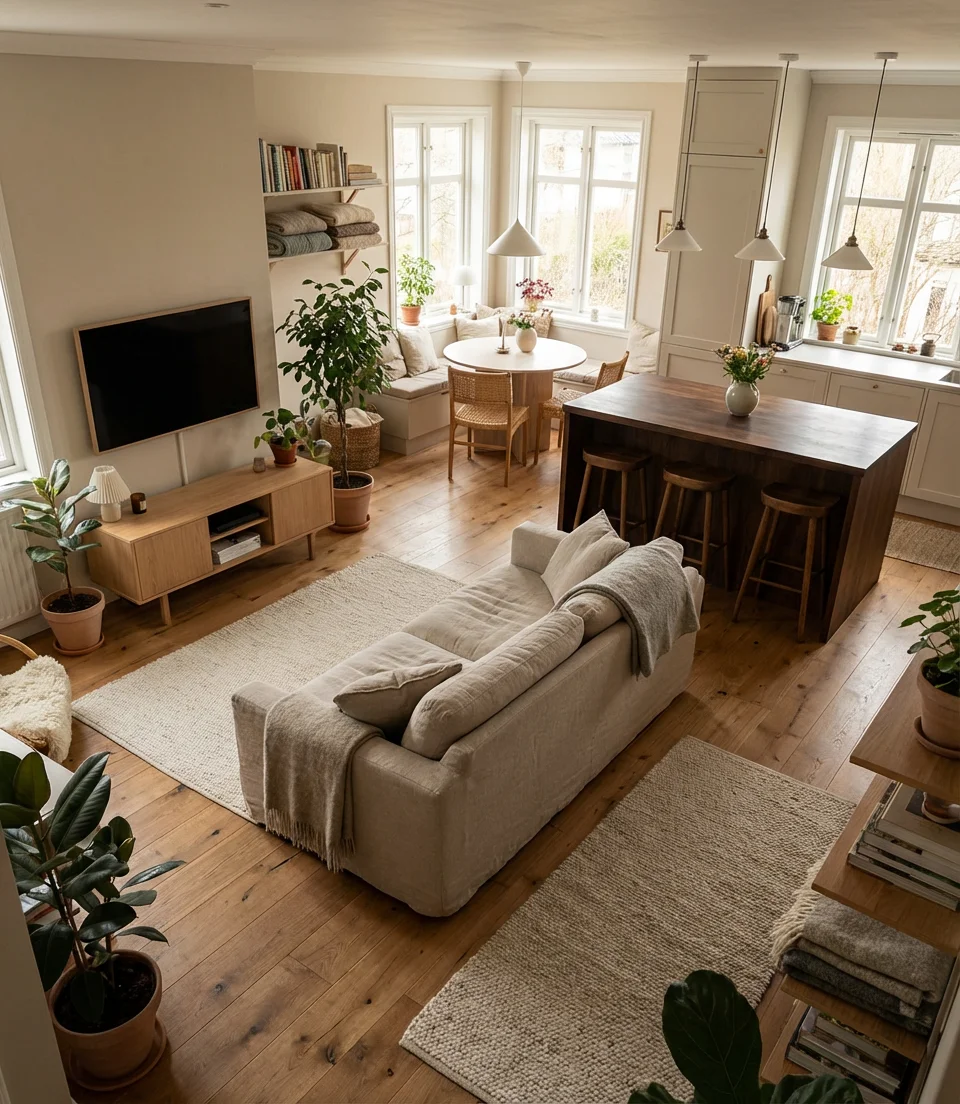 How to Arrange Furniture in an Open Kitchen Living Room 2