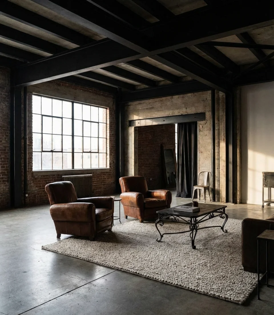 Industrial Loft Living Room with Exposed Elements 2