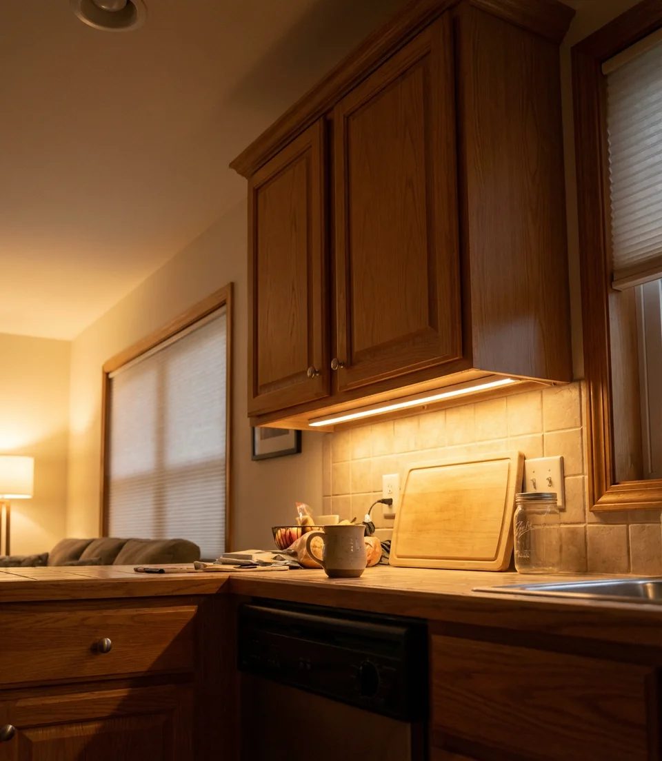 Install Under-Cabinet Lighting for Warmth 2