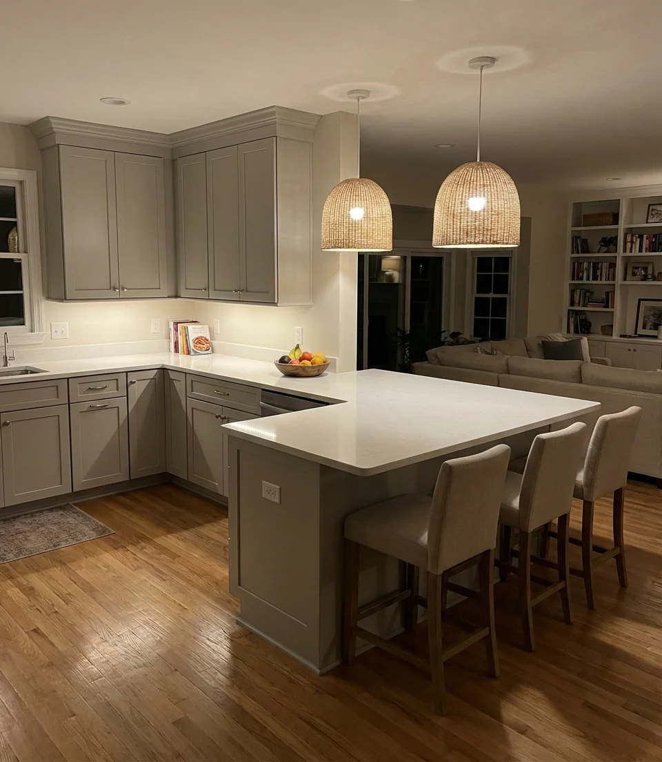 L-Shaped Kitchen Layout With Peninsula Seating 1