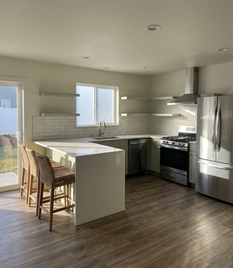 L-Shaped Kitchen Layout With Peninsula Seating 2