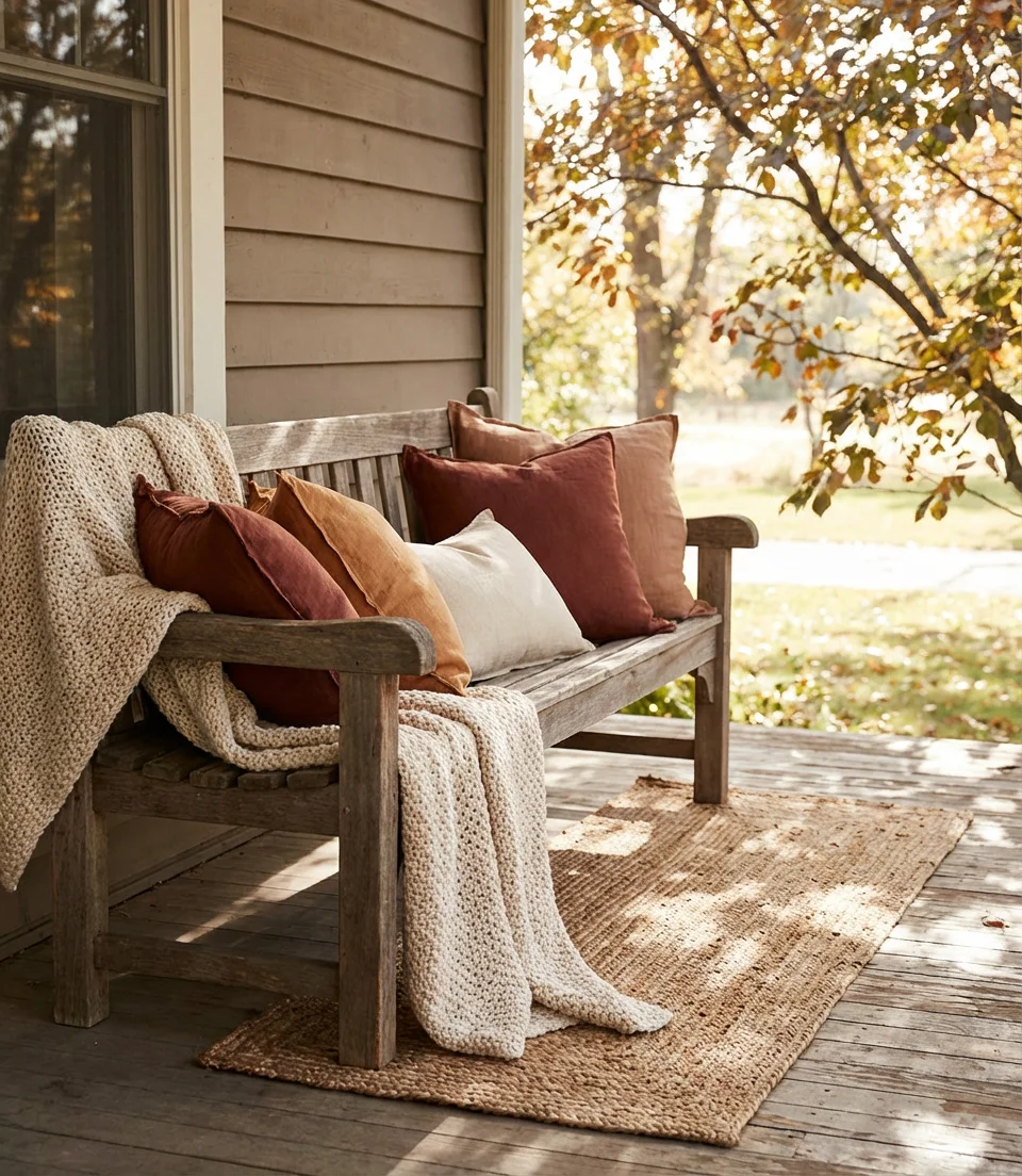 Layered Textiles for a Cozy Fall Welcome 1