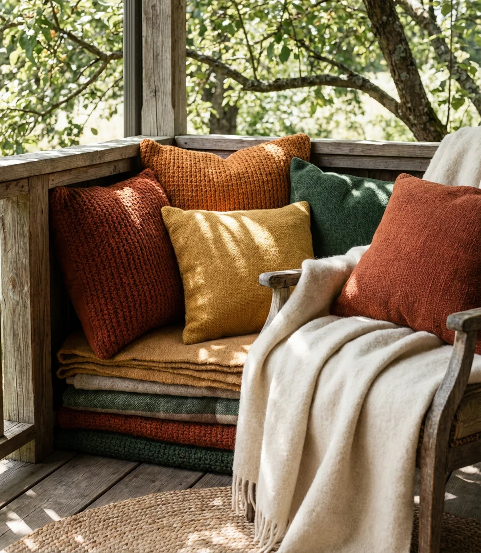 Layered Textiles for a Cozy Fall Welcome 2