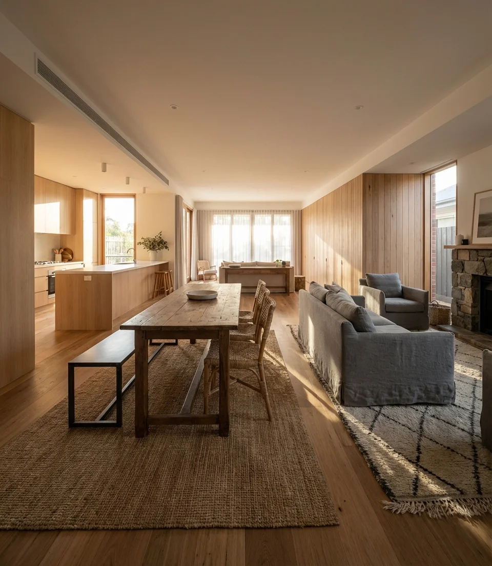 Layout Furniture Arrangement for a Long Narrow Open Plan 1