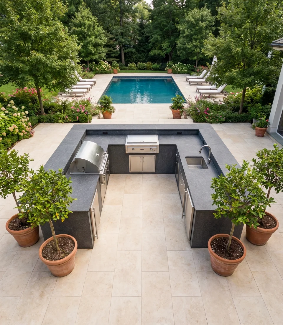 Layout Inspiration: U-Shaped Outdoor Kitchen 2