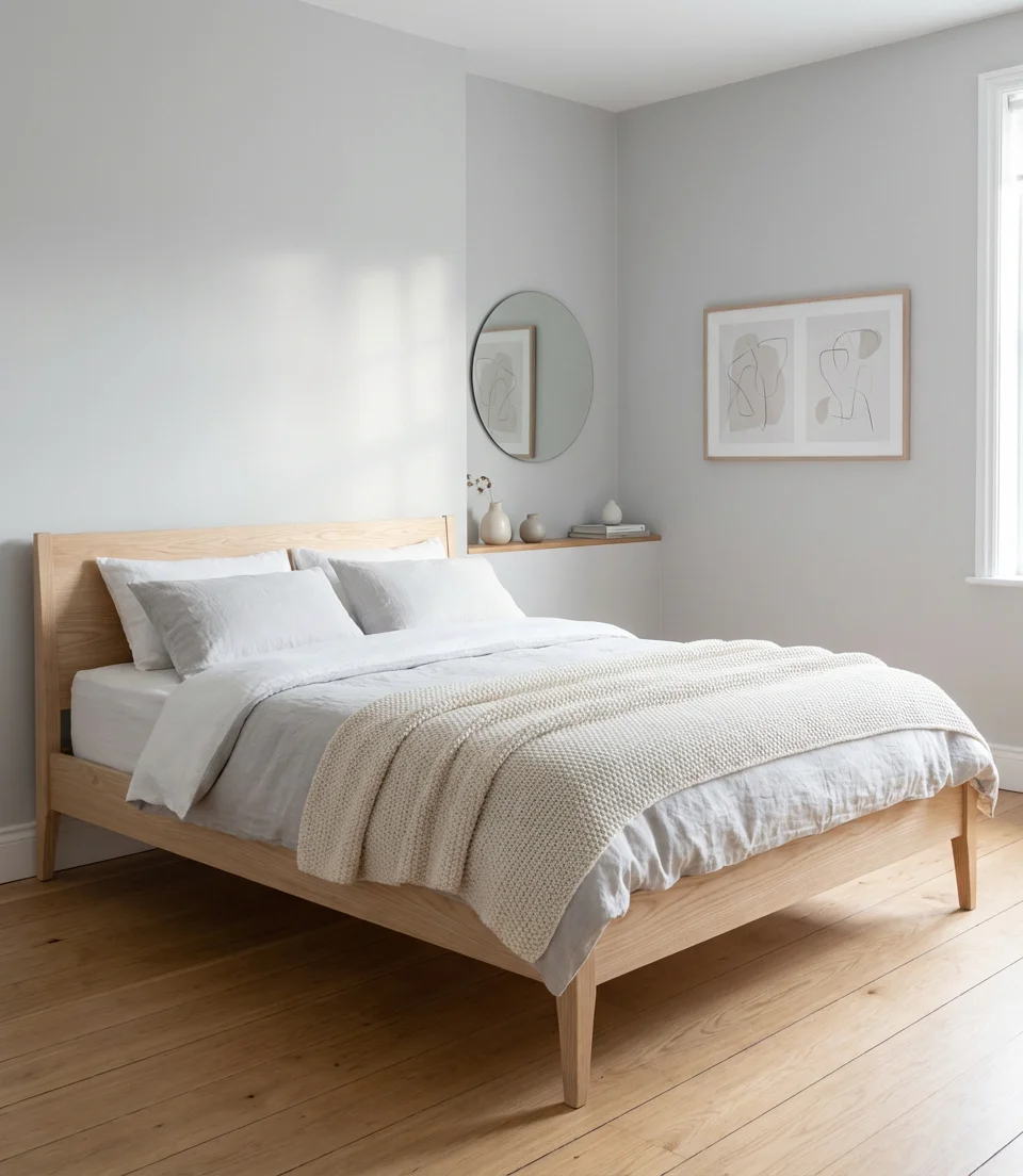Light Gray Scandinavian Bedroom 1