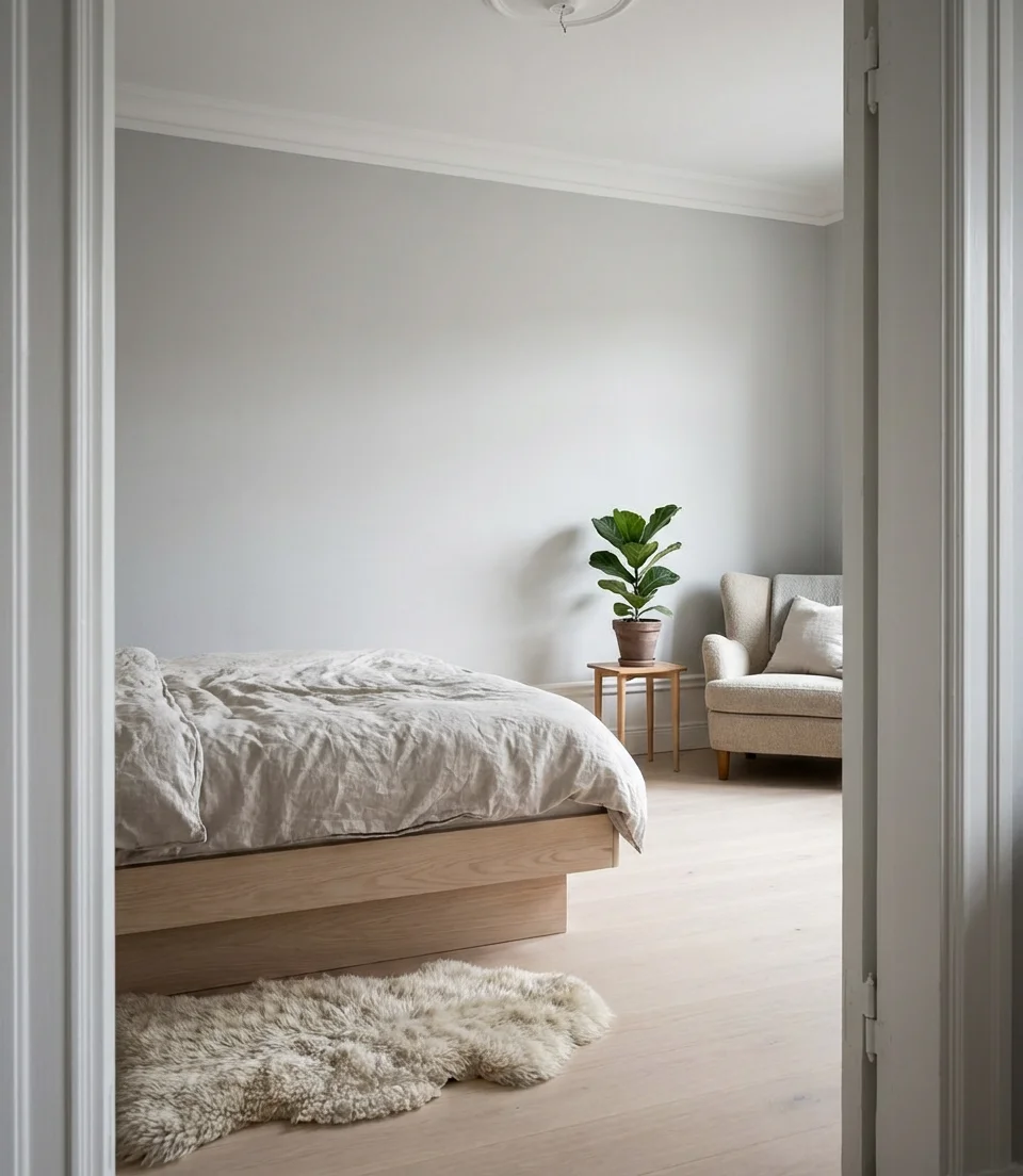 Light Gray Scandinavian Bedroom 2