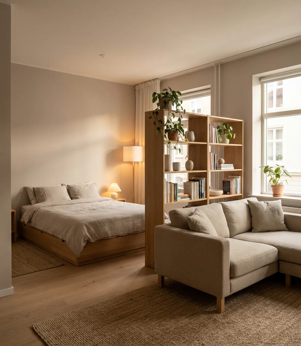 Low-Profile Platform Bed in Studio Apartments 2