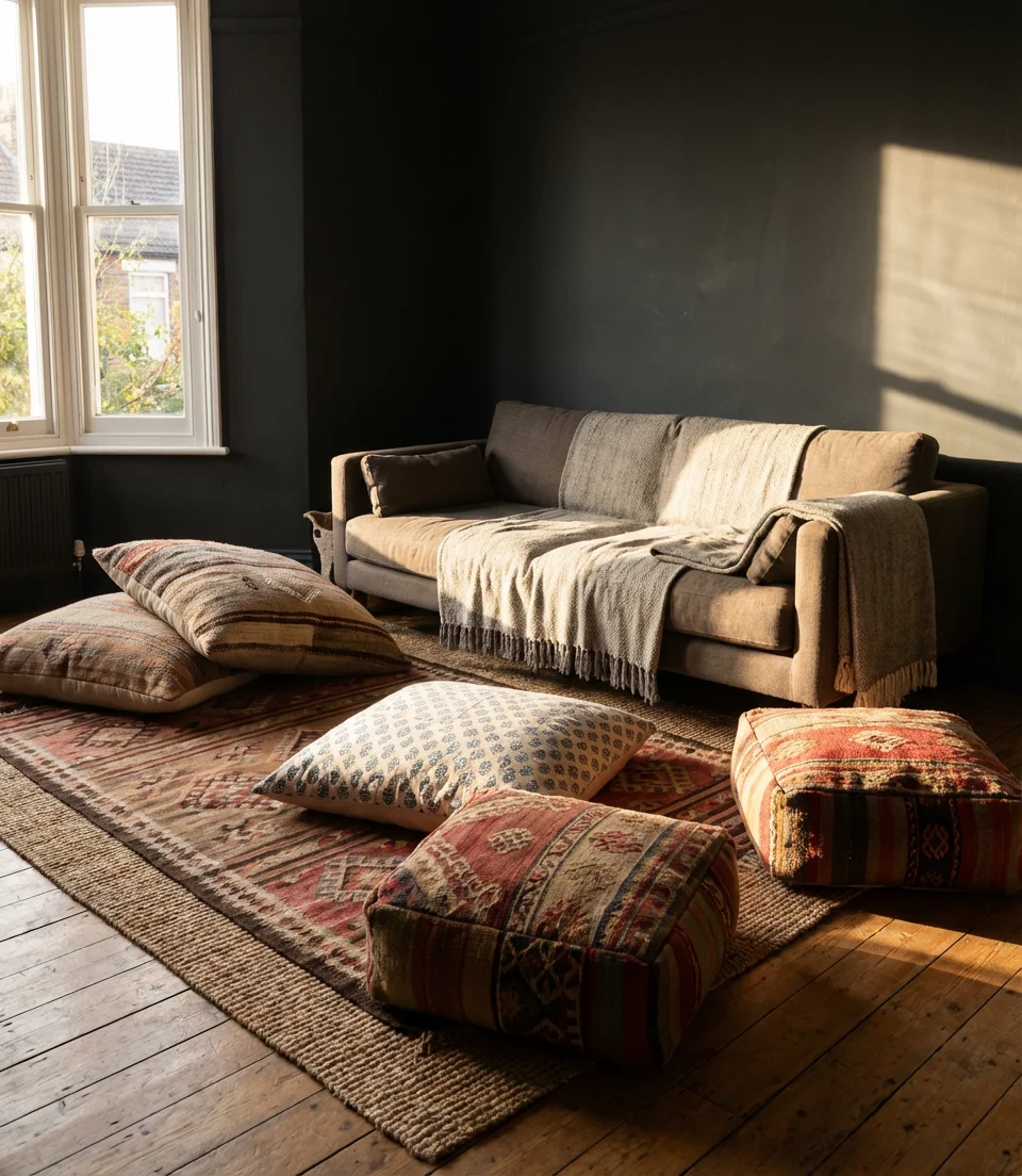 Low-Profile Seating with Floor Cushions 1