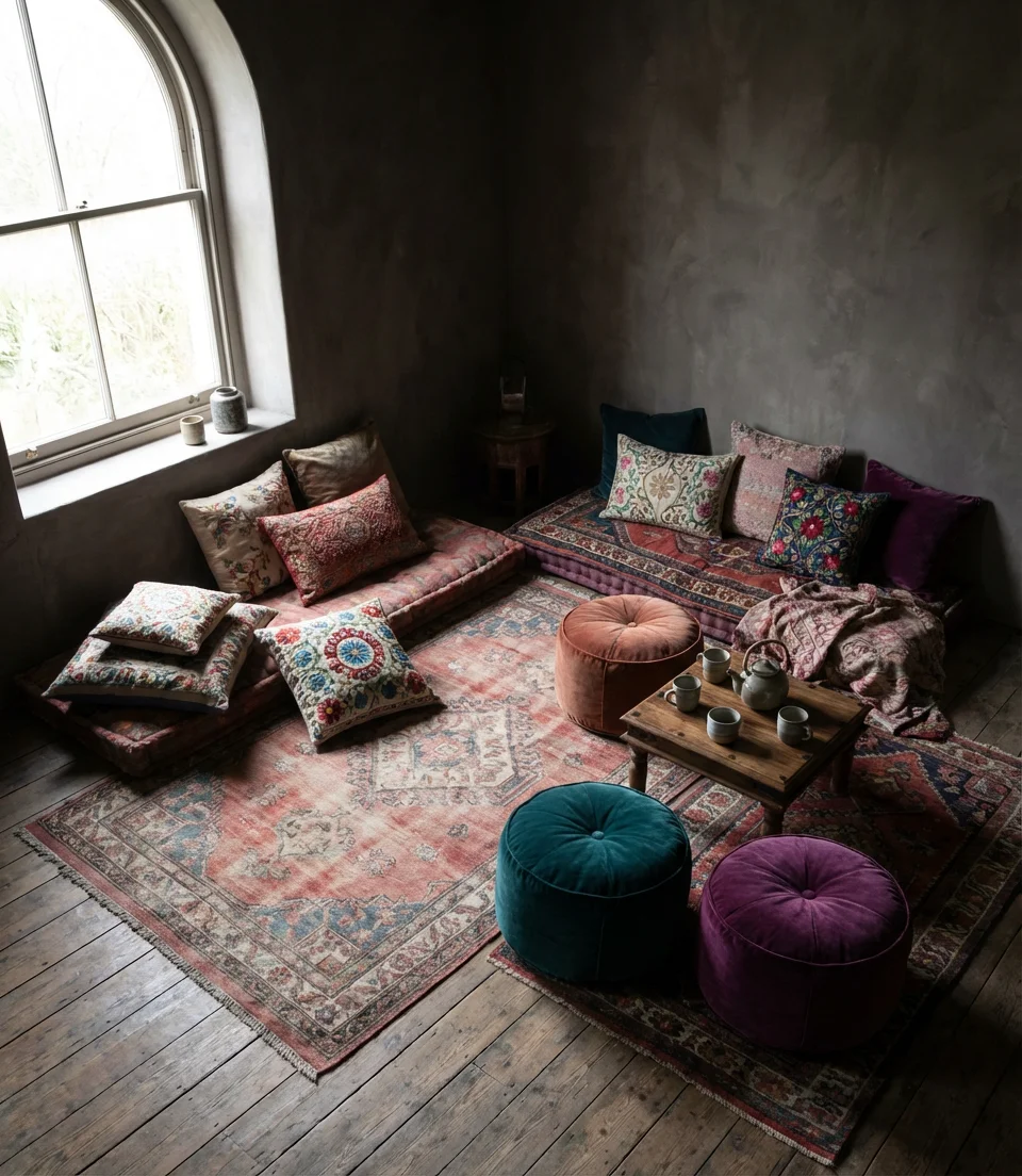 Low-Profile Seating with Floor Cushions 2