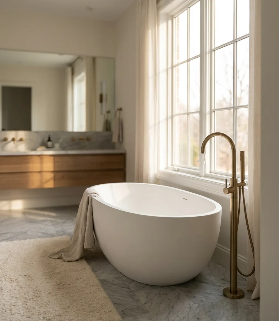 Luxury Master Bathroom with Freestanding Tub 1