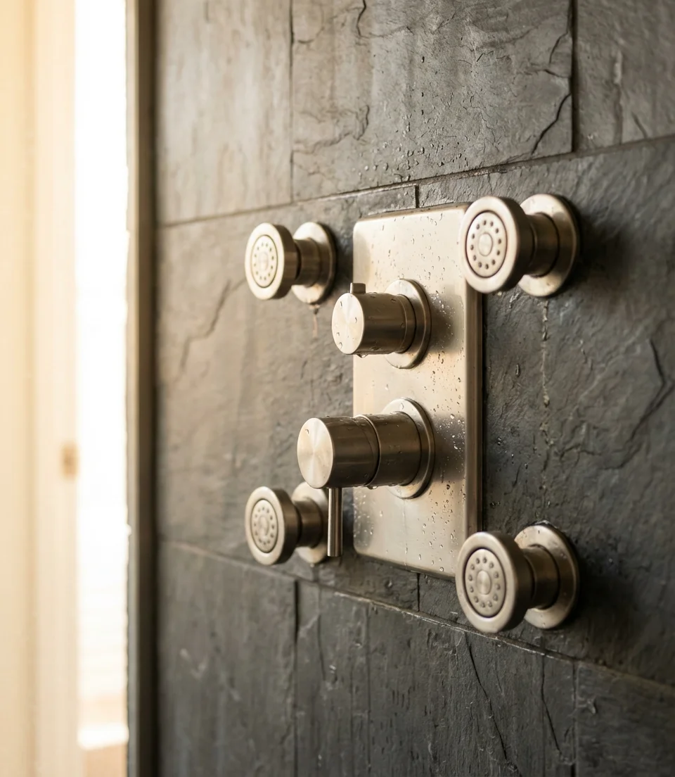 Luxury Spa Shower with Dual Showerheads and Body Jets 2