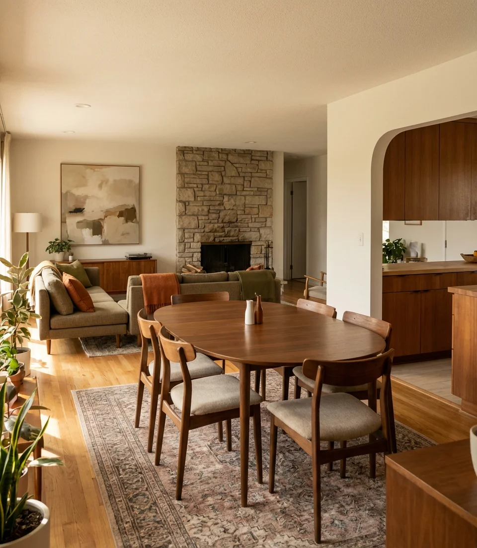 Mid Century Modern Open Plan with Dining and Living Harmony 1