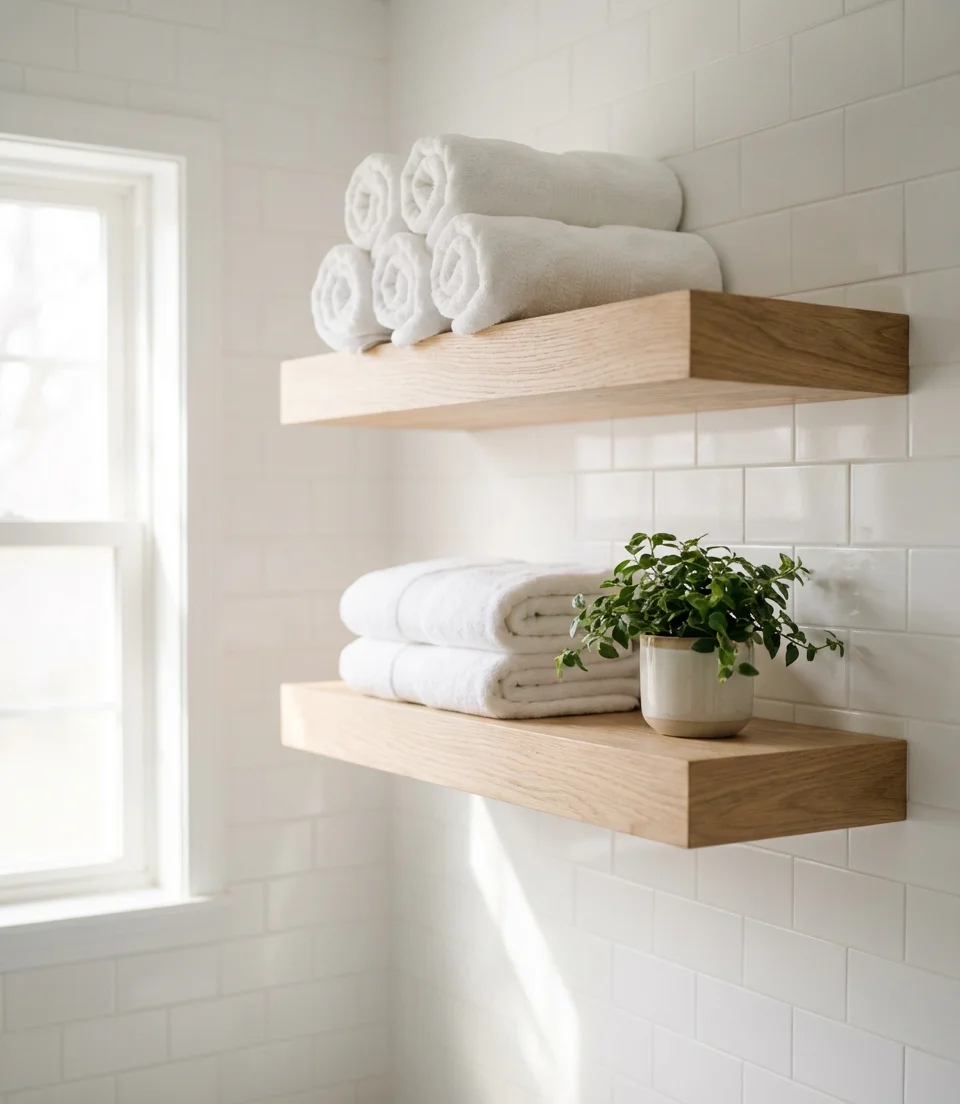 Modern Bathroom with Floating Shelves 1