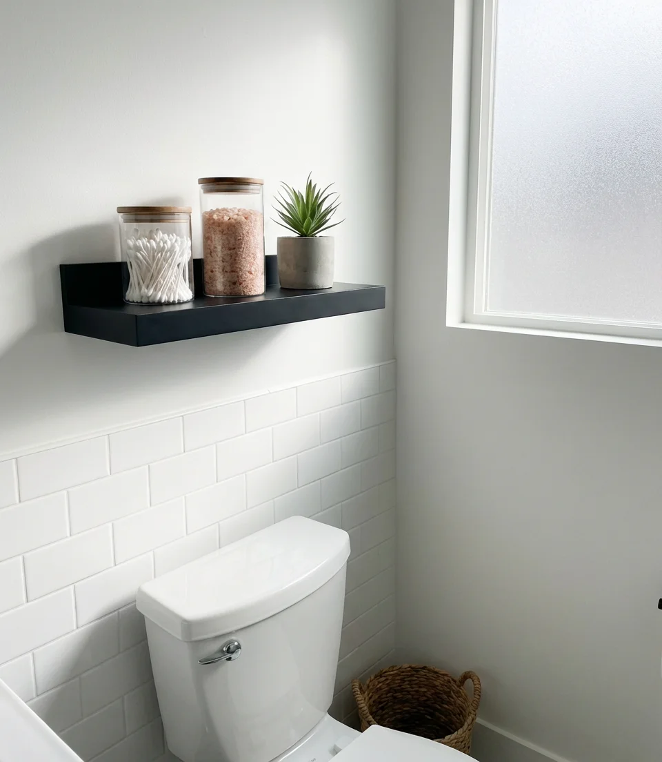 Modern Bathroom with Floating Shelves 2