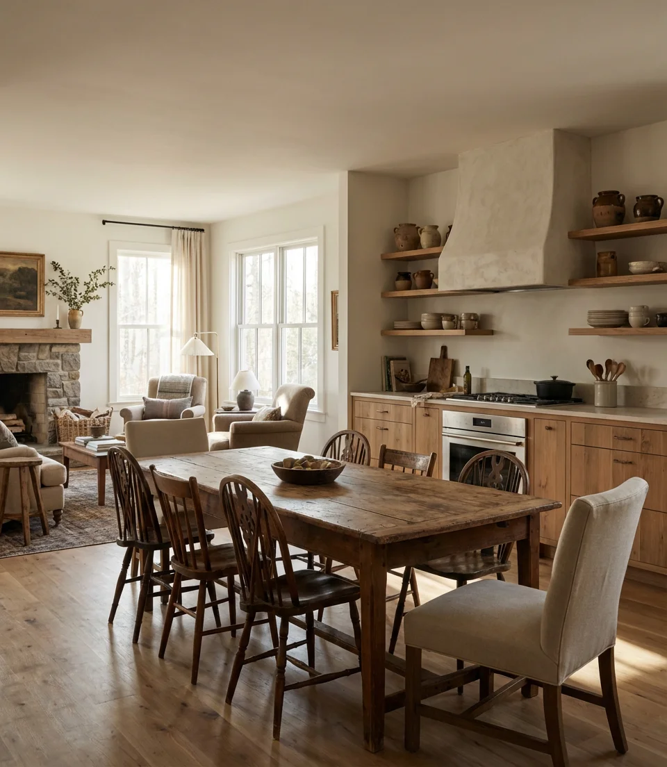 Modern Farmhouse Open Kitchen Living Room 1