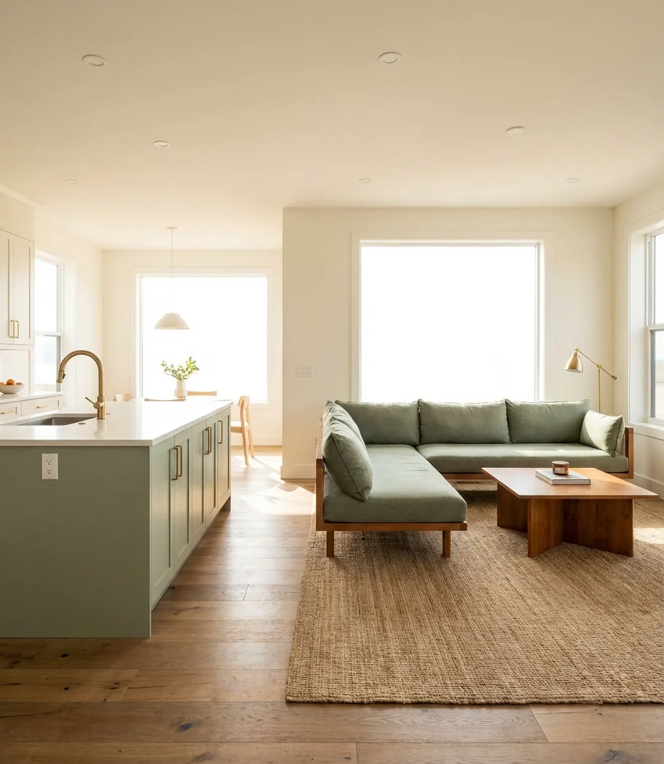 Modern Open Plan with a Cohesive Color Palette 1