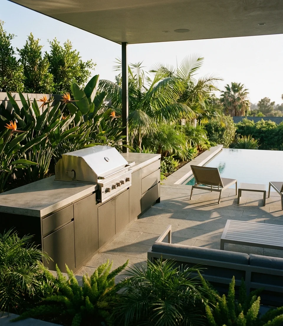 Modern Pool-Side Kitchen 1
