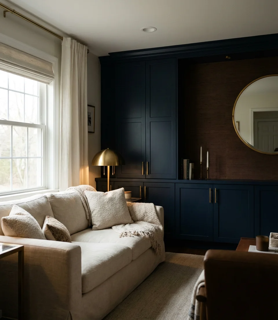 Moody Brown and Navy Accent Wall 2