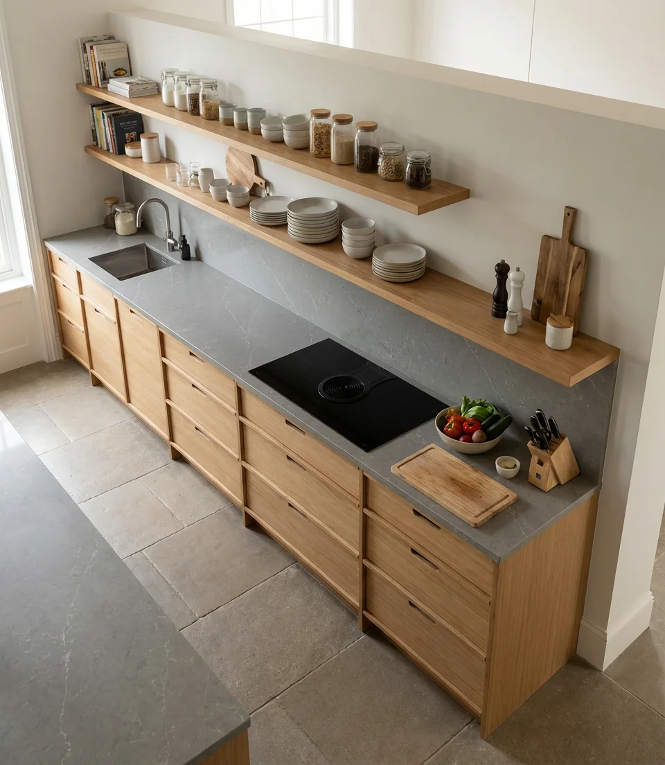 Narrow Kitchen Layout With Smart-Flow-Design 2